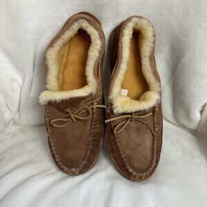 L.L. Bean Brown Shearling Lined Loafers